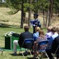 Chaplain leading the service
